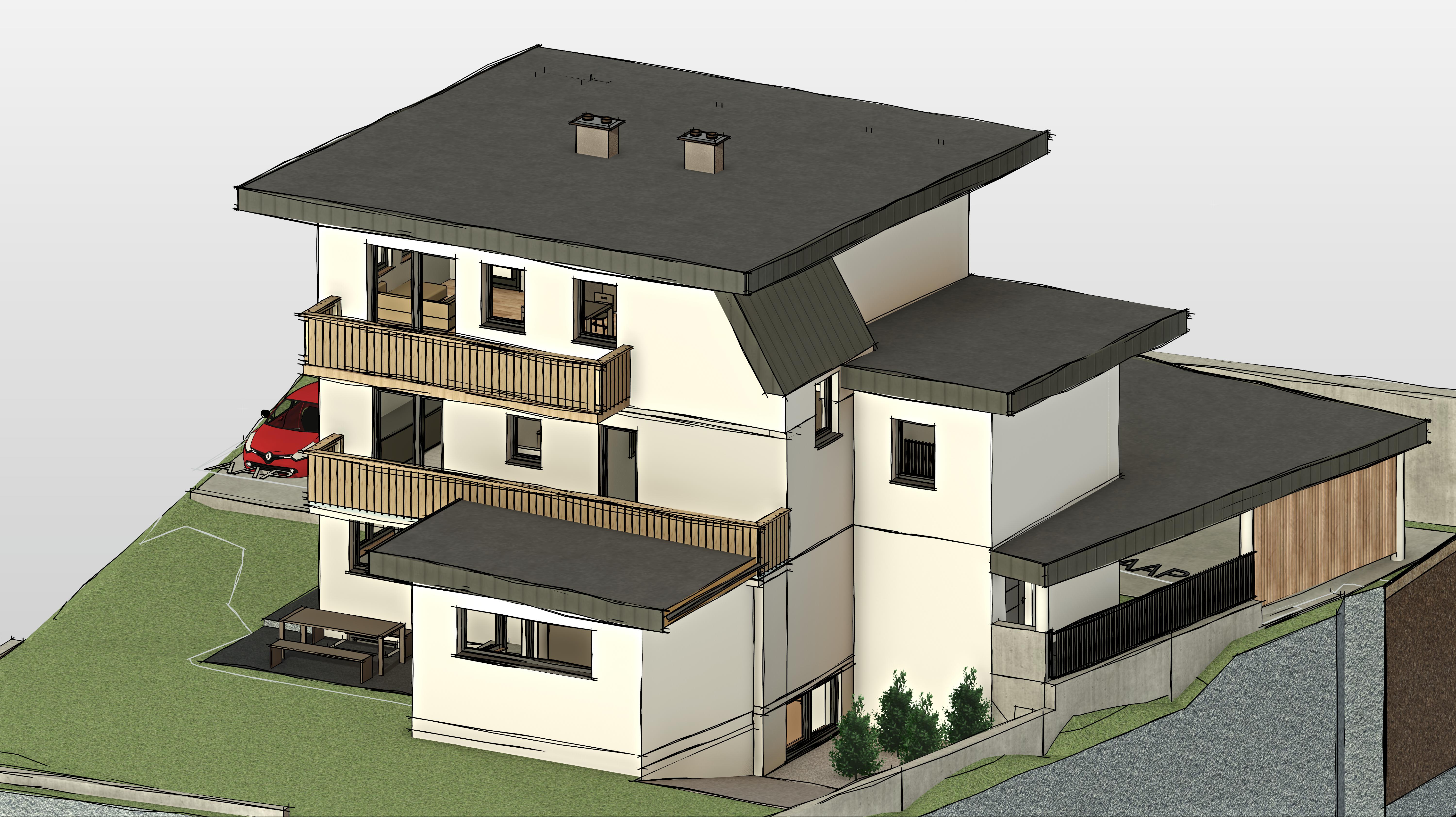 Ferienwohnung ROKO Außenansicht im Zillertal