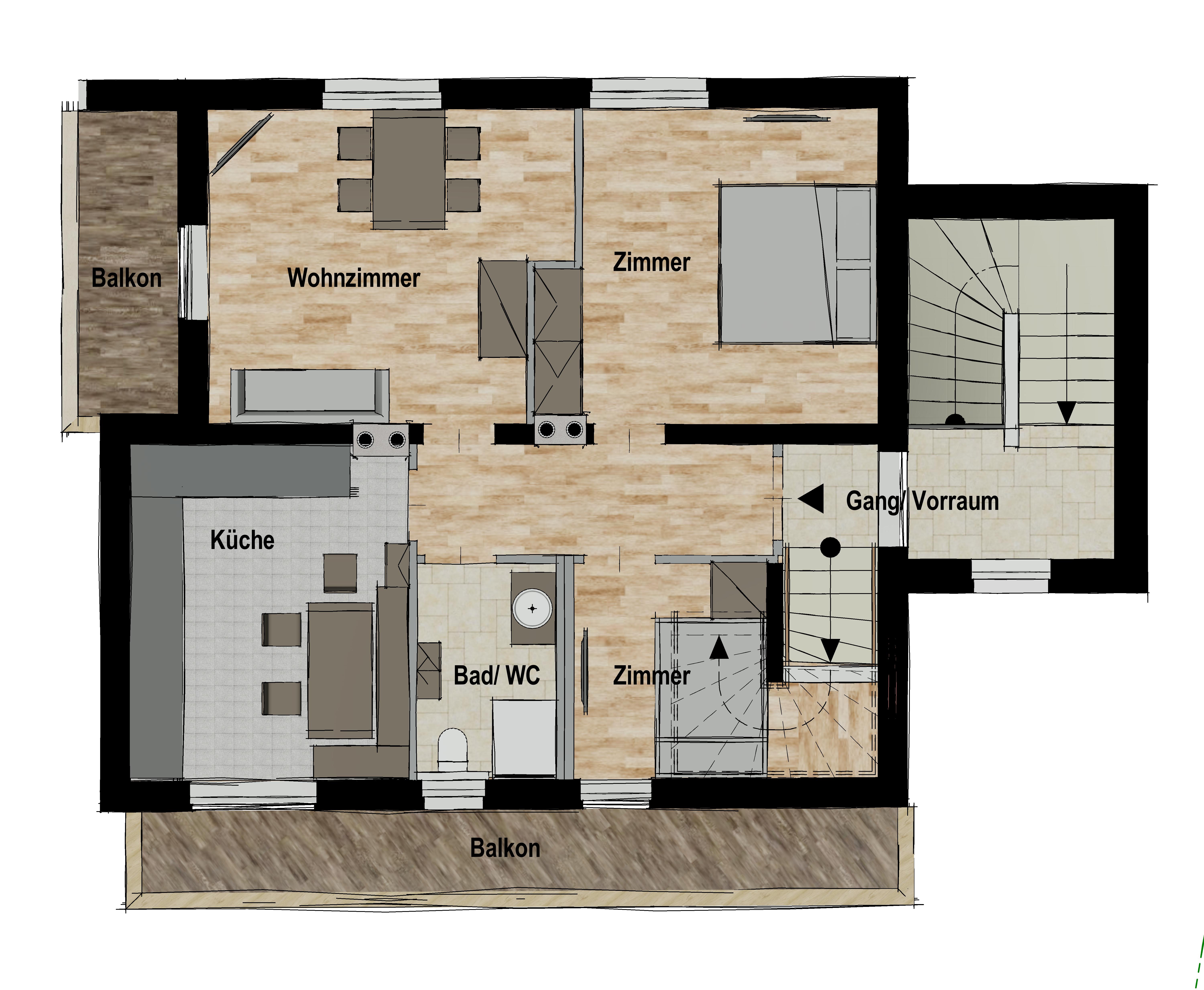Grundriss Ferienwohnung 1