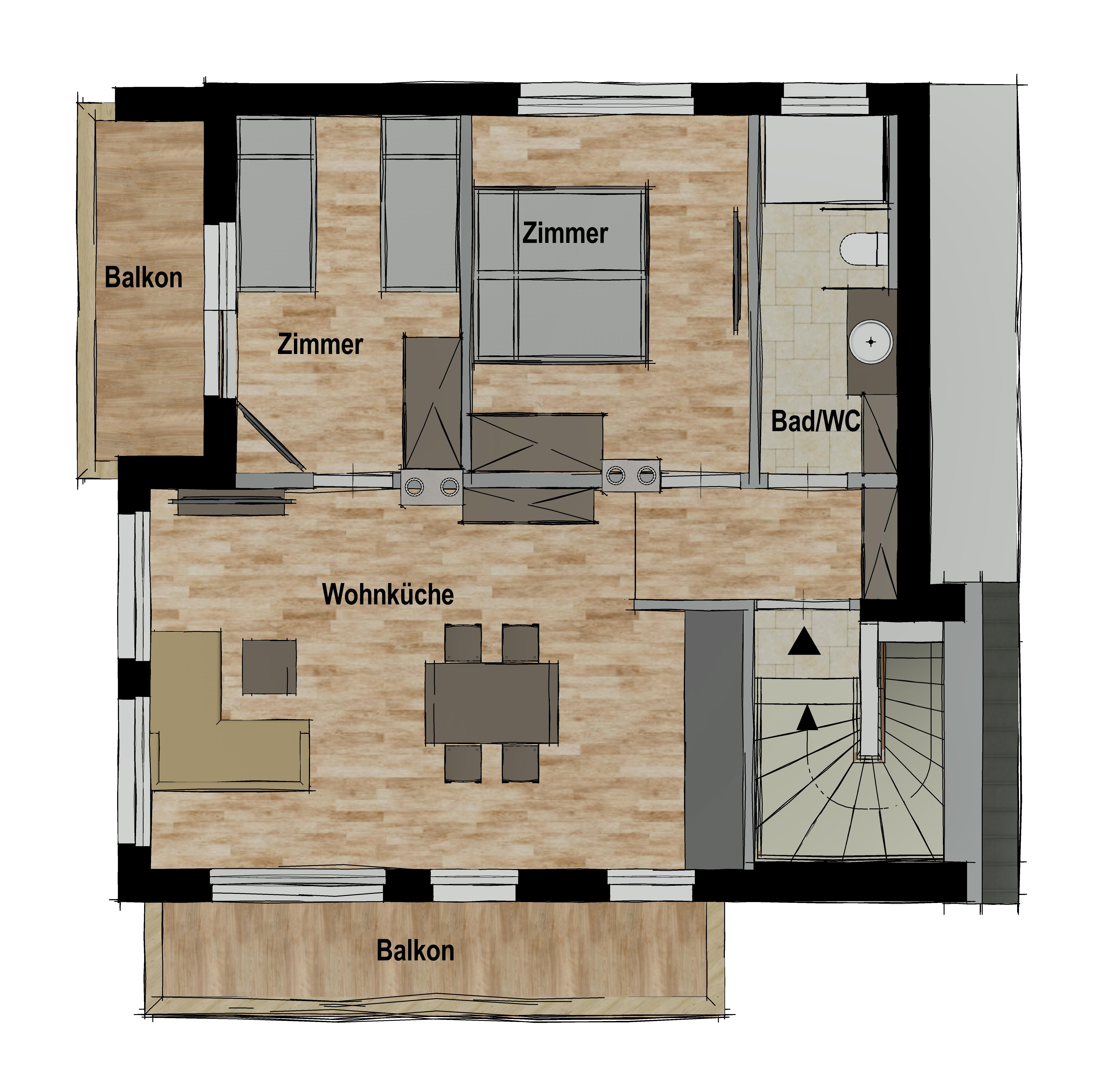 Grundriss Ferienwohnung 2